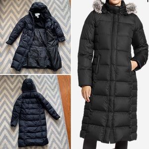 Eddie Bauer down duffle coat XS black